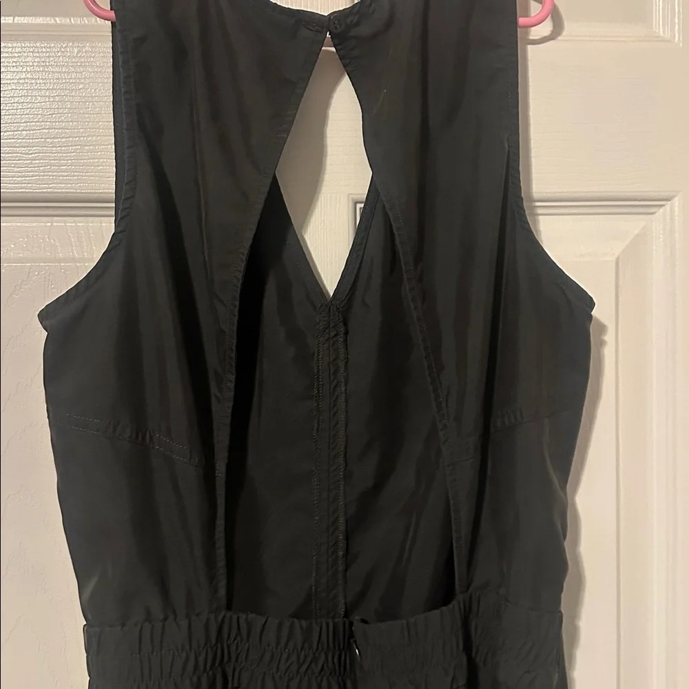 Onepiece sleeveless open back charcoal gray‎ jumpsuit size small